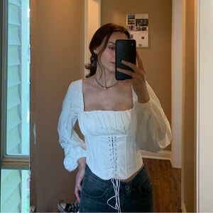 Princess Polly white corset long sleeve top